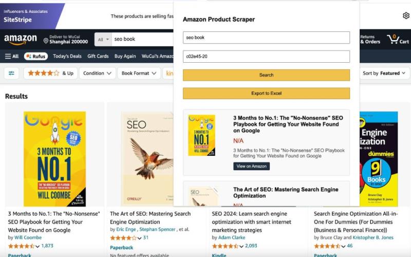 Amazon Product Scraper 根据关键字爬取亚马逊产品信息插件